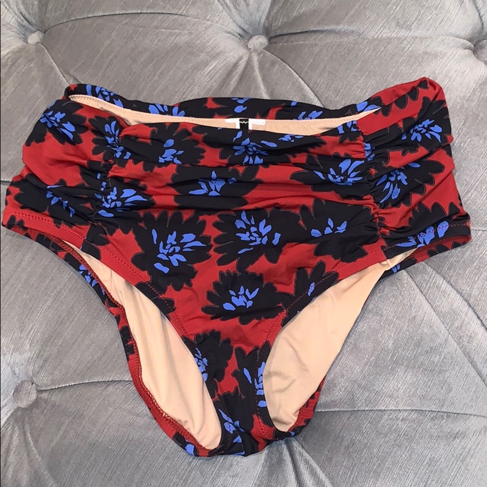 J Crew NWOT High Waist Ruched Floral Bikini Bottom